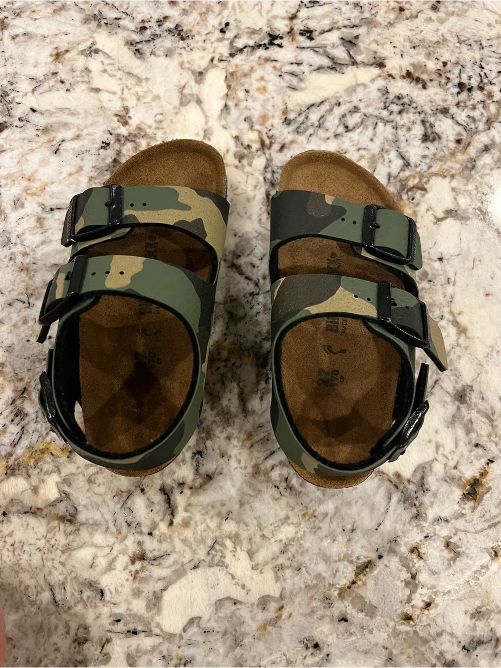 Birkenstock Kids Camouflage Two-Strap Sandals - Green Camo